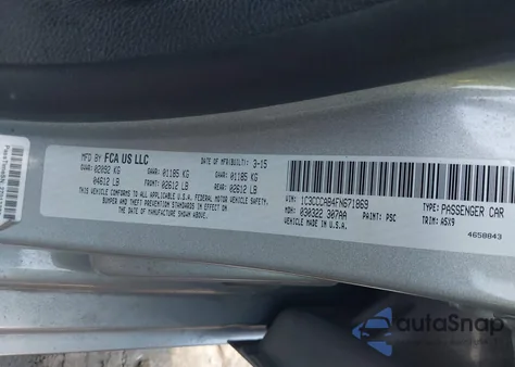 2015 Chrysler 200 Limited z USA, uszkodzony, nr VIN 1C3CCCAB4FN671869